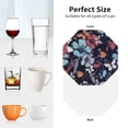 thumbnail image 6 of Naloa Flowers ad Butterflies Leather Coasters for Drinks, Durable Drink Coasters 4 Set for Tabletop Protection, Luxurious Home Décor and Housewarming Gift ( {designName})Octagon, 6 of 6