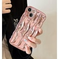 thumbnail image 4 of ORUYROP Designed for iPhone 13 Pro Max Case,Water Ripple Pattern Curly Wave Frame Soft Cute Phone Cover for Men Women Girls（iPhone 13 Pro Max,Rose Gold）, 4 of 7