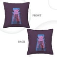 thumbnail image 3 of Square Throw Pillow Covers with Core, Cat Stealing Fish Artwork Purple Pillows for Sofa Beds, 16"x16", 3 of 9