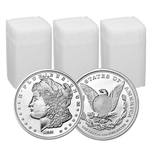 Collectible Lot of 60 - 1 Troy oz Sunshine Mint Morgan Design .999 Fine Silver Round Mint Mark SI