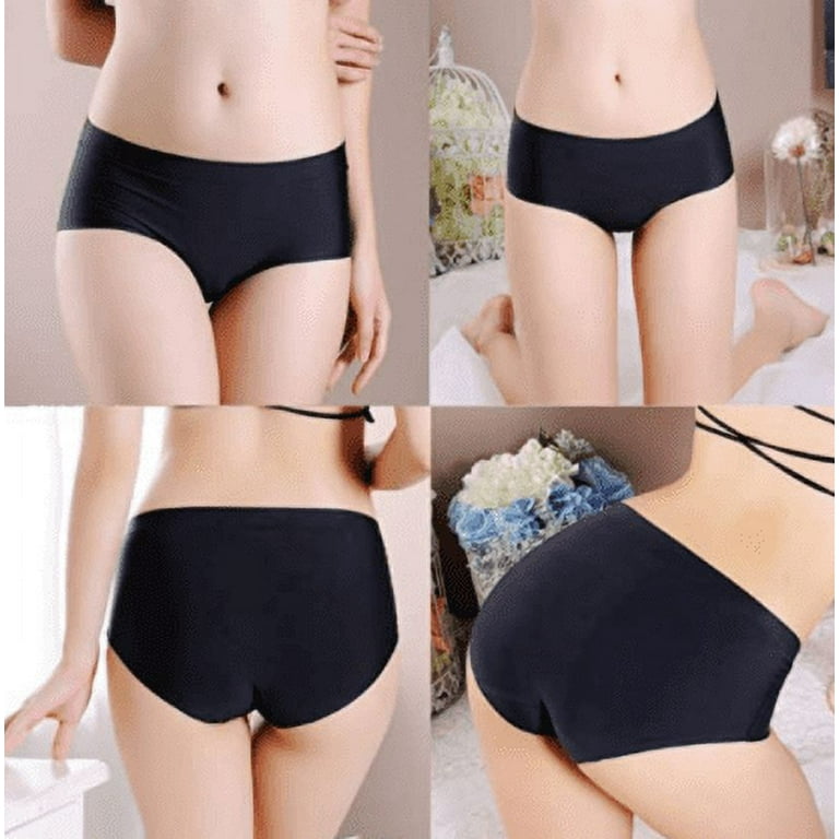 Womens Stretch Panties Seamless Invisible Panties Hipster Mid Rise Briefs  No Panty Line Underwear 