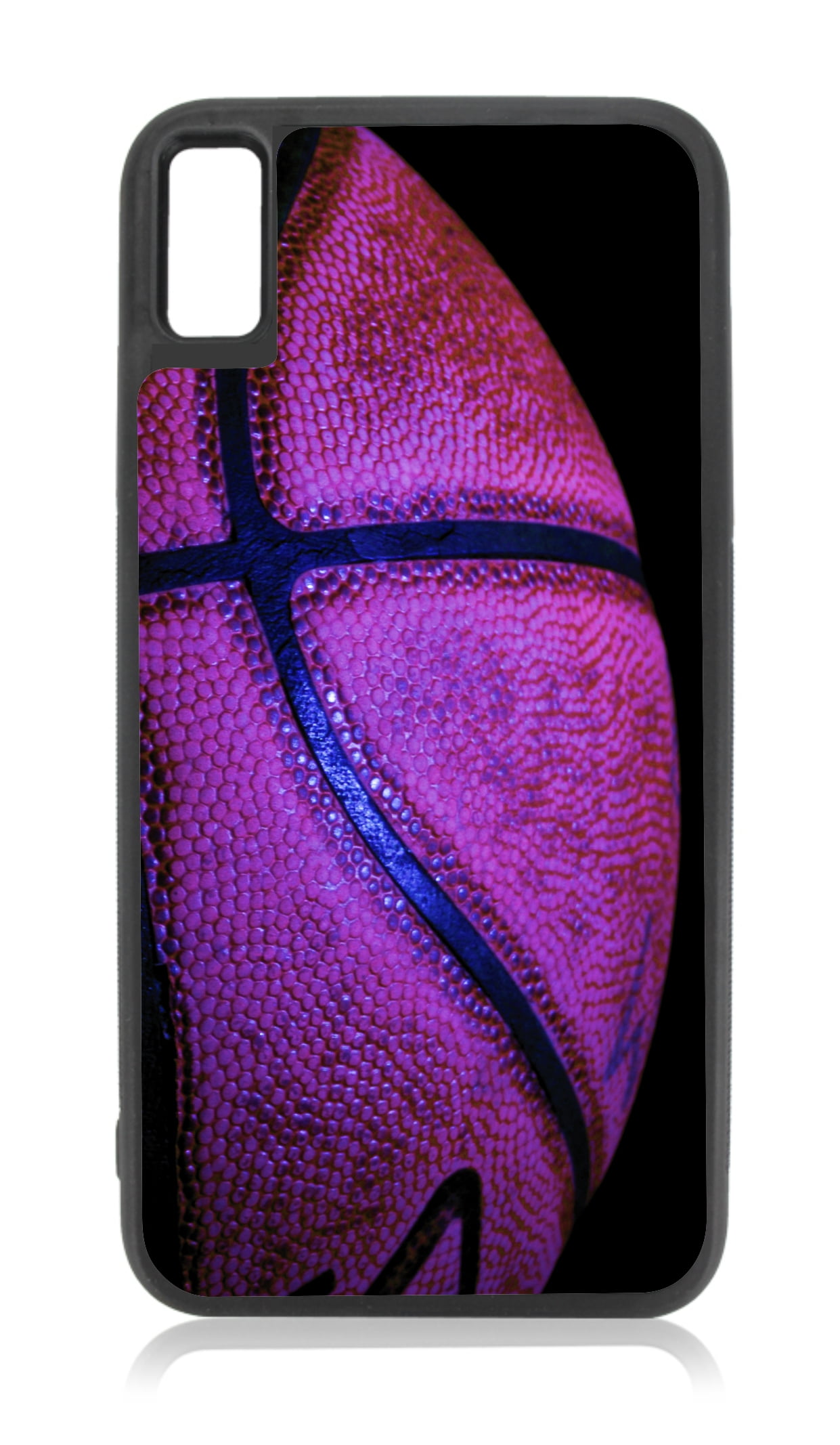 Basketball Up Close Design iPhone 10 XR Basketball Case Black Rubber