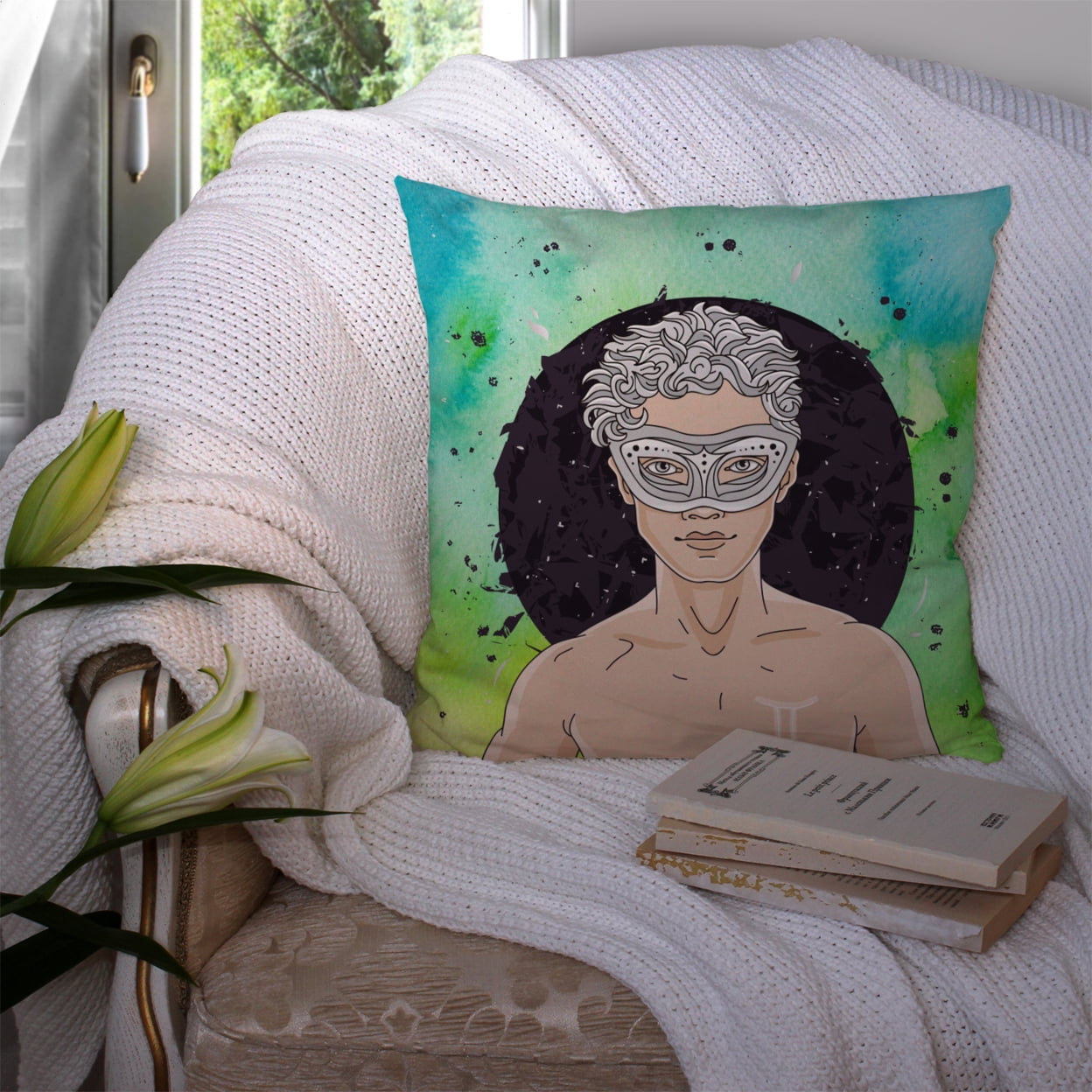 Gemini Zodiac Sign Fabric Decorative Pillow