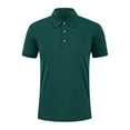 thumbnail image 2 of QATAINLAV Mens Big and Tall Polos Shirts Casual Button Lapel Tee Tops Solid Color Short Sleeve Golf Shirt 2025 Going Out Outfits Army Green L, 2 of 8