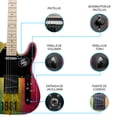 thumbnail image 2 of Paquete Guitarra Eléctrica Reggae 1981 Jethro Steelpro 074-SK Color GREEN YELLOW RED BINDING BLACK, 2 of 6