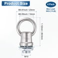 thumbnail image 3 of Uxcell Paquete de 4 Tuercas de Ojo de Elevación, Carga Máxima de 5kg, Ganchos de Accesorios de Luz M10 de 14mm para Colgar Lámpara Candelabro [Níquel Satinado], 3 of 6