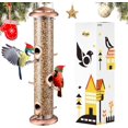 thumbnail image 1 of TEMOGU-Metal Bird Feeders Brushed Copper Wild Bird Feeder for Outdoors Hanging All Metal Brushed Copper Finishing 14 Inch 6 Port(Seed is not Included), 1 of 4
