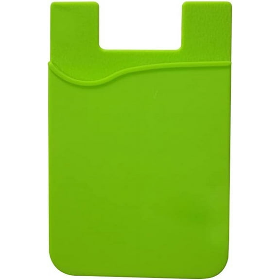 Silicone Phone Case Cellphone Purse Adhesive Phone Wallet, Ultra Thin Stick-on Silicone Phone Credit Holder Cell Phone Pouch Compatible for Smartphone Bling Purse Green Purse