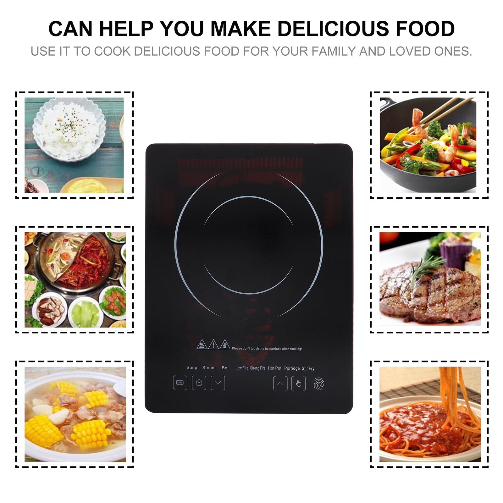 Wobythan Portable Induction Cooktop, 3500W Hot Pot Countertop Burner,  Electric Stove Range Cooktop Touch Sensor Control with Rotary Switch 