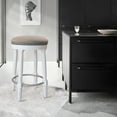 thumbnail image 4 of AGODY Bar Stools Set of 2, 26" Counter Height, 360° Swivel Wooden Barstool with Fabric Upholstered Seat, WHITE Finish, Stylish Accent for Kitchen, Dining, and Living Room, 4 of 9
