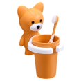 thumbnail image 1 of Guardurnaity Juego de cepillos de bonitos autoadhesivos para baño de niños, soporte antideslizante para cepillos de , Kit de taza, herramienta de cuidado de los oídos Amarillo, 1 of 6