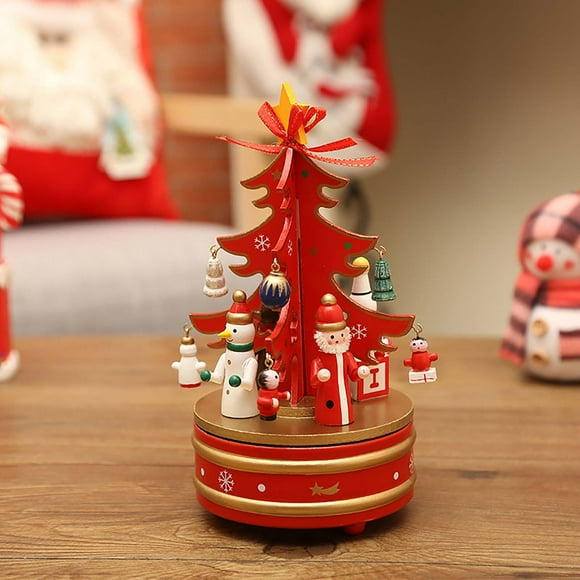 Christmas Decorations Christmas High Grade Wooden Rotating Music Music Christmas Tree Decoration Children's