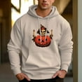 thumbnail image 6 of Men's 330g 100% Cotton Pattern Terry Dropped Shoulder Hoodie-Pumpkin Candle Skull, 6 of 15