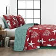 thumbnail image 2 of Videri Home Christmas Style Lightweight Microfiber Quilt Set, Soft & Breathable Bedspread, All Season Use, Machine Washable (Red, Full/Queen), 2 of 6