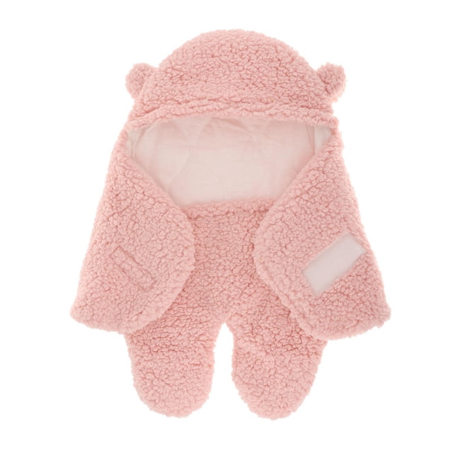 de bebé recién nacido Manta, cochecito de dormir con capucha, manta de recepción para bebés niñas niños L rosa