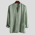 thumbnail image 3 of Lefu Men's Chinese Style Solid Color Loose V-neck Long Sleeve Pullover Tops, 3 of 9