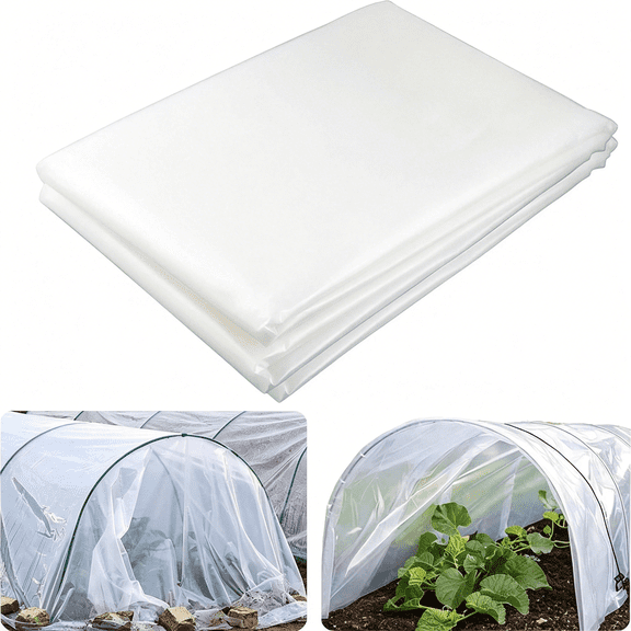 MISSMILE 6 Mil Clear Greenhouse Plastic Sheeting,6.5’ X 9.8’ Uv Resistant Polyethylene Greenhouse Film Hoop Green House Plastic Cover for Farms,Agriculture,Garden
