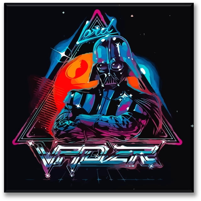 Cuadro Canva Pixtreats listo para Colgar tipo galería Vader 80S 80X80 cm