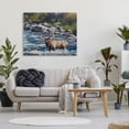 thumbnail image 3 of Stupell Industries Crossing The Rapids Elk Wildlife Animals & Insects Painting Gallery Wrapped Canvas Print Wall Art, 3 of 5