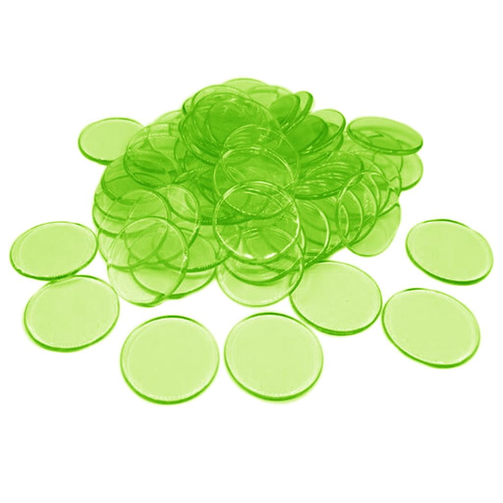 Counting Chips Transparent Bingo Chips 100 pcs Counters 3/4