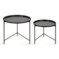 thumbnail image 3 of Kate and Laurel Ulani Modern Nesting Coffee Table, Set of 2, Black, Sophisticated Coffee Table Set for Storage and Display, 3 of 8
