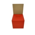 thumbnail image 2 of FixtureDisplays 10PK Petits Billets de Tombola Rouges Boîte en Carton 6x6x12 Pouces Boîte à Pointes Dons Dépôt de Pièces. Taille de l'En-tête 6x6 Pouces 15069-RED, 2 of 8