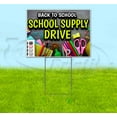 thumbnail image 1 of Back To School Supply Drive (18" x 24") Yard Sign, Includes Metal Step Stake, 1 of 6