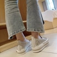 thumbnail image 4 of Women Fashion Flat Heel Crystal Rhinestone Glitter Slip On Platform Loafers Shoe, 4 of 4