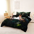 thumbnail image 2 of Metsweet Jungle T-Rex Duvet Cover King, Animal Dinosaurs King Bedding, Green Brown,Black Reversible,3 Pieces,1 Duvet Cover and 2 Pillowcases, 2 of 6