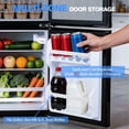 thumbnail image 4 of OSTBA Mini Fridge with Freezer - 3.2 Cu.ft 2-Door Upright Freezer, Compact Refrigerator with 2 Removable Shelves 7 Level Adjustable Thermostat, Removable Shelves for Bedroom Office Apartment, Silver, 4 of 8