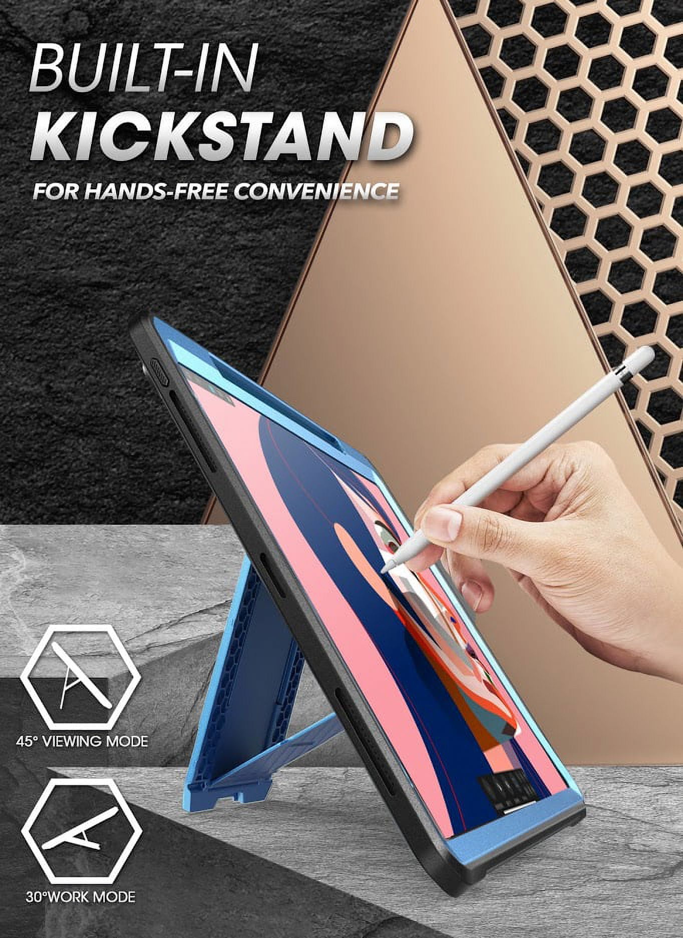 SUPCASE UB Pro Series Case for iPad Pro 11 2020, Support Apple Pencil Charging with Built-in Screen Protector Full-Body Rugged Kickstand Protective Case for iPad Pro 11 inch 2020 Release (Tilt)