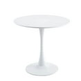 thumbnail image 1 of Velets Tulip Mid Century Modern Dining Table/Coffee Table with Round Top & Pedestal Base, Functional Table for Dining Room & Living Room - Perfect for Breakfast Nooks & Kitchens (White, 32"), 1 of 5