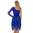 thumbnail image 2 of YiZYiF Womens High Low Lyrical Ballet Dance Leotard Dress for Stage Performance Blue-a XL, 2 of 6