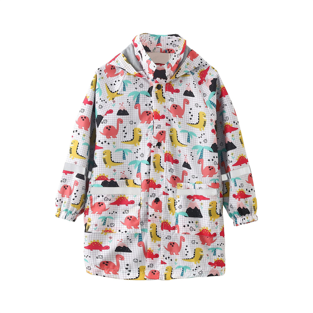Dezsed Children'S Boy Girl Rain Jacket Cute Cartoon Multicolor Long