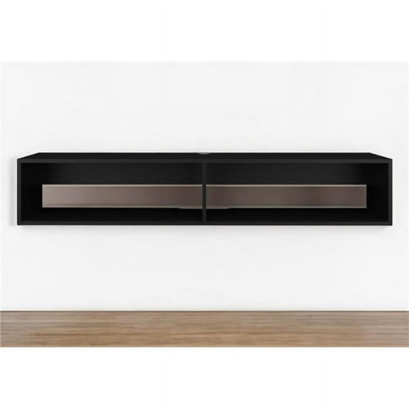 HomeRoots 569213 59 in. Black Floating Mount TV Stand