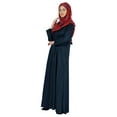 thumbnail image 3 of Bimba Islamic Clothes For Women Long Prayer Robe Maxi W/ Printed Hijab Rayon Abaya Front Button Muslim Dress, 3 of 7
