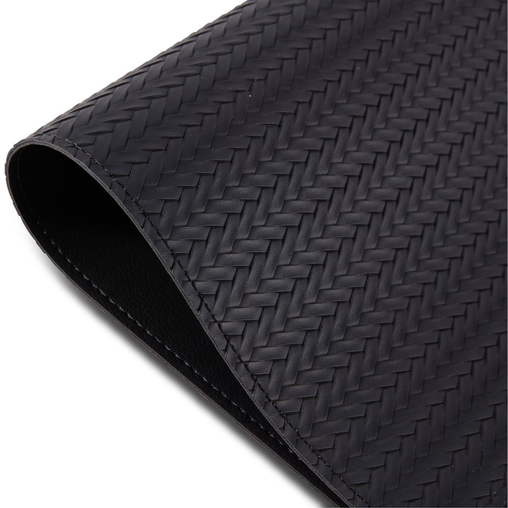 Ala Carte by Dainty Home Hudson Fishtail Textured Faux Leather Placemats – Set of 4, Reversible, Non-Slip, Washable, Heat & Tear Resistant – 12x18 in Dining Table Mats