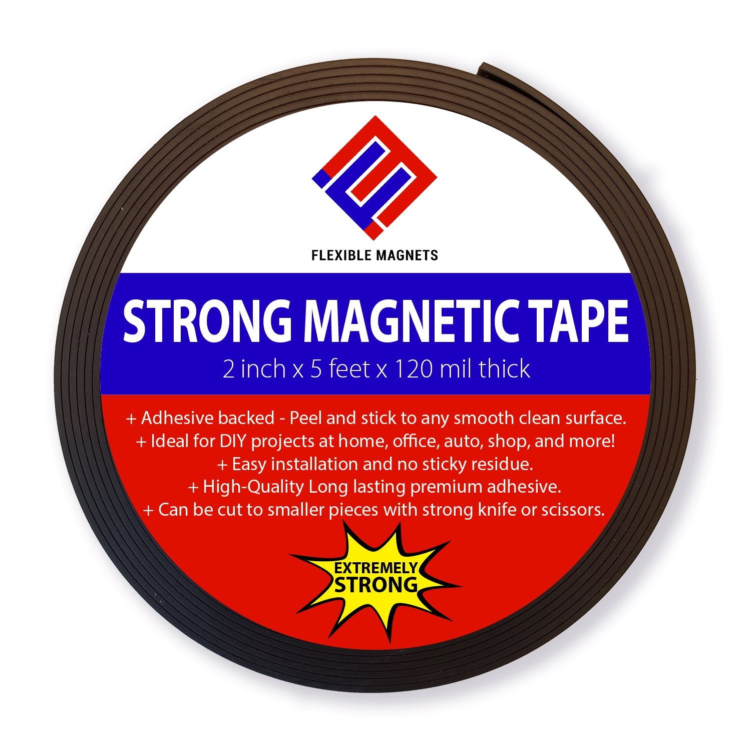 Flexible Tape Roll with Adhesive Backing, Extremely Strong