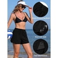 thumbnail image 3 of Asoul Womens High Elastic Waisted Swim Bottoms Mesh Split Board Shorts Drawstring Swim Shorts with Pocket, 3 of 7