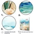 thumbnail image 3 of Designart "Coastal Collages with White and Blue Tiles" Floral Canvas Wall Art - Modern Beige Abstract Botanicals Living Room Canvas Art, 3 of 6