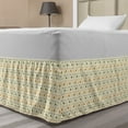 thumbnail image 1 of Tribal Bed Skirt, Geometric Pattern with Circles and Arrows Hipster Art, Elastic Bedskirt Dust Ruffle Wrap Around for Bedding Decor, 4 Sizes, Mint Green Orange Cream, by Ambesonne, 1 of 2