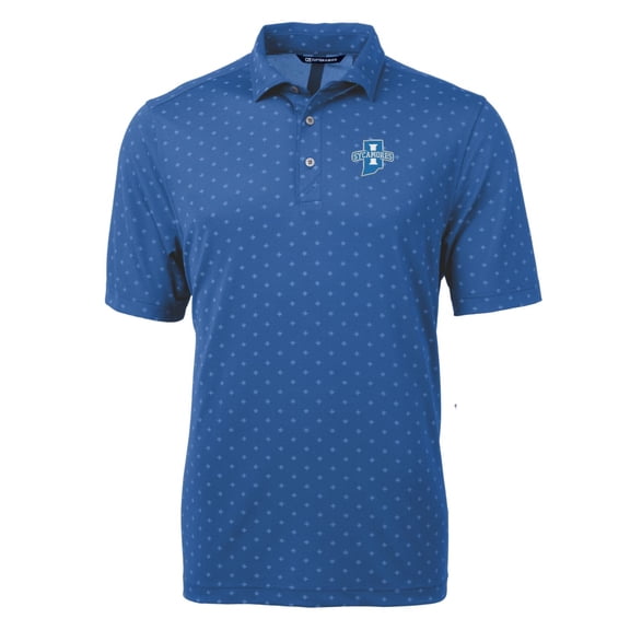 Men's Cutter & Buck Royal Indiana State Sycamores Virtue Eco Pique Tile Print Polo