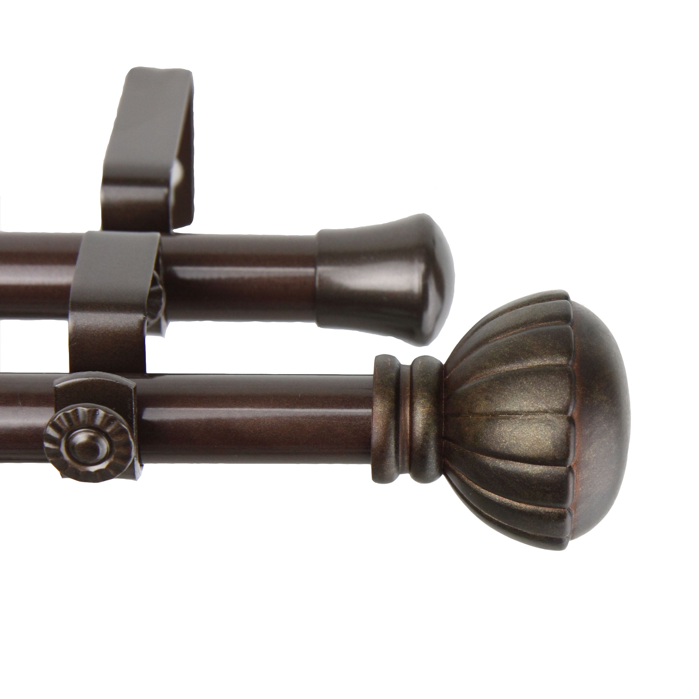 Goblet Double 13/16 inch dia. Curtain Rod 48-84" - Cocoa