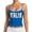 Blue, variant on Womens Country Pride Cami Tops Spaghetti Strap Sleeveless Letter Graphic Football Fan Fitted Crop Tank Tops