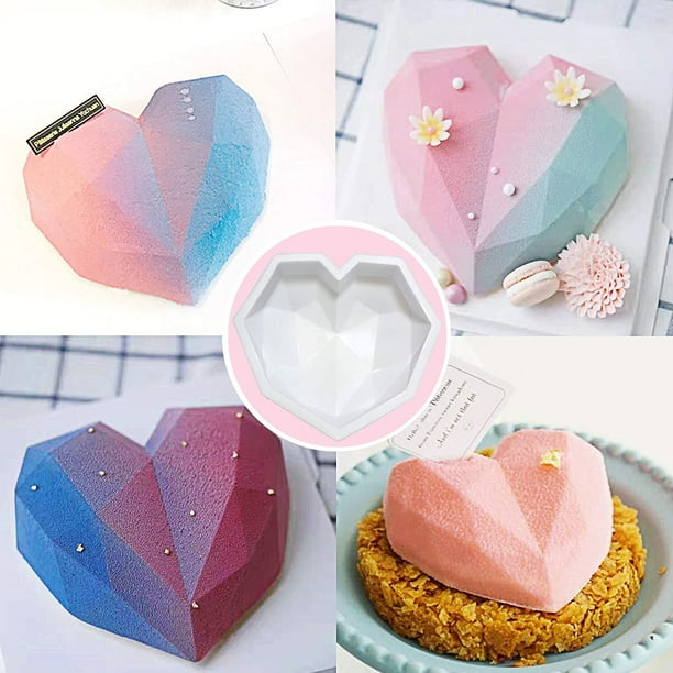 Diamond Heart Shape Silicone Silicone Heart Baking Mold Diamond Heart  Silicone Cake Mold Silicone Baking Mold Heart Cake