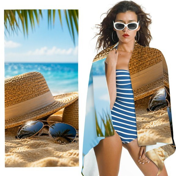 RKSupls Beach Hat Sunglasses Quick Dry Sand-Free Large Pool Beach Towel for Travel Camping
- Ultra-Soft Microfiber, Suitable for Bathroom, beach, Soft Super Absorbent- 30x60 in
