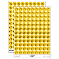 Hotdog Wiener Bun Ketchup Mustard 200  Round Stickers - Yellow - Matte Finish - 0.50" Size
