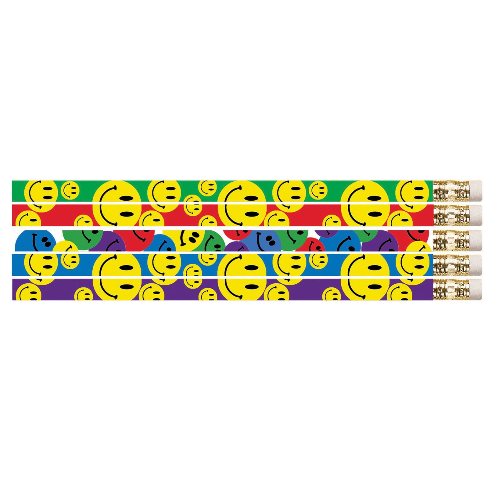 Musgrave Pencil Company Happy Face Assorted Motivational Pencils, 12 Per Pack, 12 Packs
