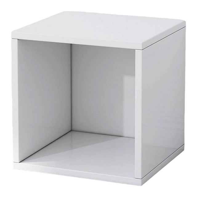 Organizador de almacenamiento de cubos de madera, contenedor de almacenamiento de madera, organizador de artículos diversos, estante organizador, caja Blanco