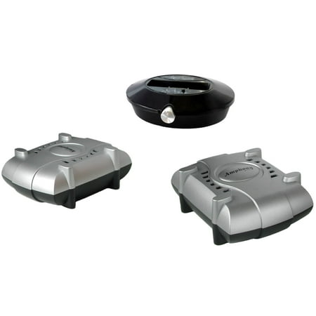 amphony wireless speaker kit with two wireless amplifiers, model 1800, makes surround speakers wireless, 2x80 watts, 300ft range, connect to any audio source, better-than bluetooth digital wireless